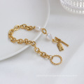 Shangjie Oem Joyas Moda Mulheres Pulpetes de Aço Antelhado 18K Bracelets de Pérolas de Água Dinhal Bated Gold de ouro